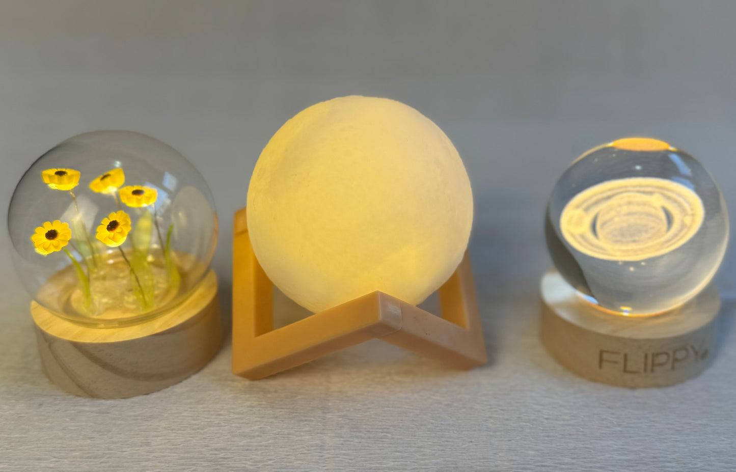 Lampă Cristal gravată 3D – Saturn