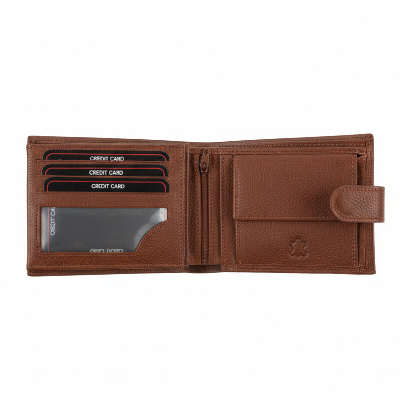 Portofel maro personalizat gravat din piele