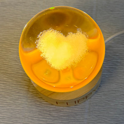 Lampă Cristal gravată 3D - Inimă